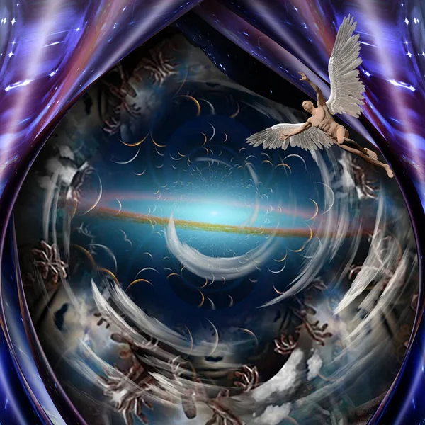 Angels Vortex Souls Rendering — Stock Photo, Image