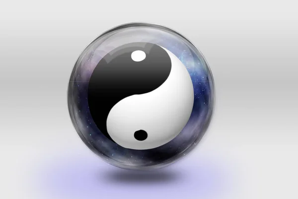 Segno Yin Yang Rendering — Foto Stock