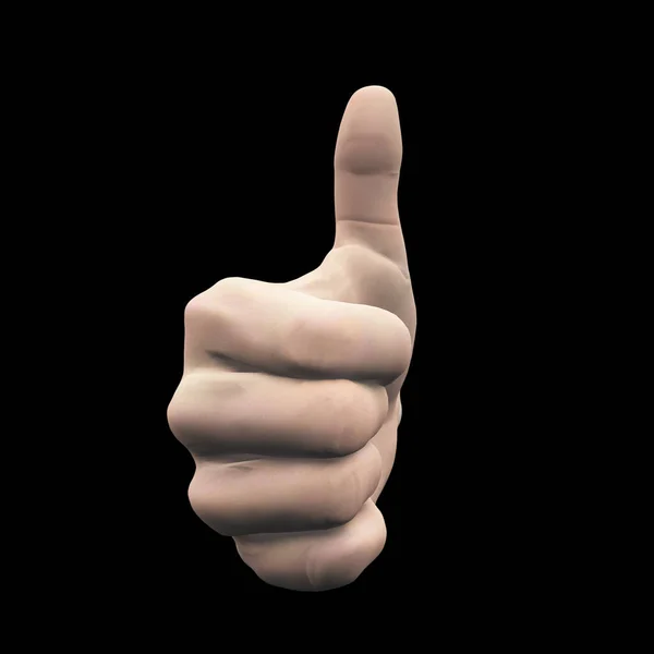 Thumbs Hand Sign Rendering — 图库照片