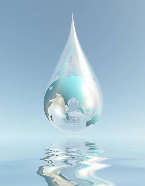 Släpp Water Asia Rendering — Stockfoto