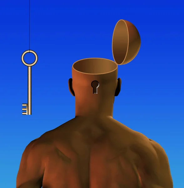 Mann Mit Schlüsselloch Kopf — Stockfoto