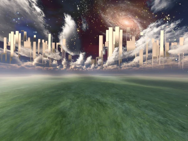 Heavenly City Sky Rendering — Stock Photo, Image