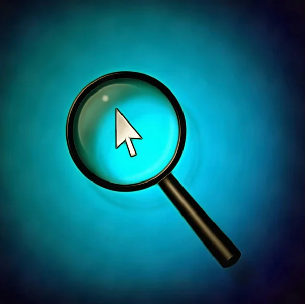 Arrow Magnify Glass Rendering — Stock Photo, Image