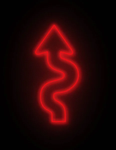 Neon Arrow Sign Rendering — Stock Photo, Image