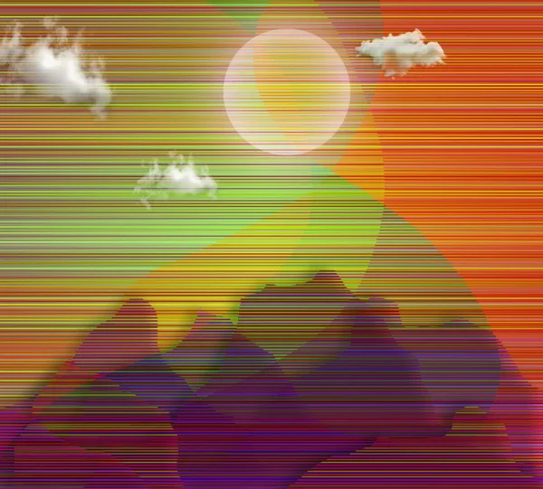 Abstrakcyjny Zachód Słońca Lub Wschód Słońca Sztuka Nowoczesna — Zdjęcie stockowe