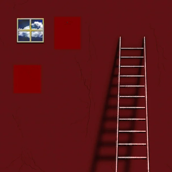 Kamer Met Ladder Surrealistische Moderne Kunst Weergave — Stockfoto