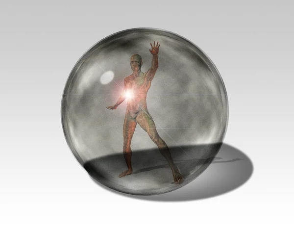 Arte Futurista Droid Esfera Cristal — Fotografia de Stock