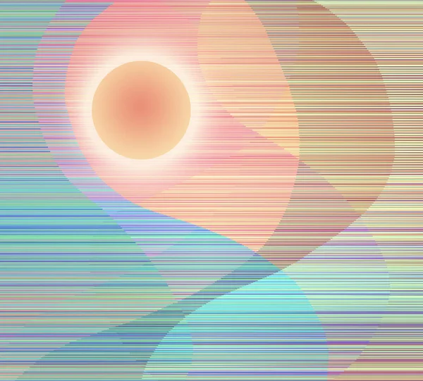 Abstraktní Západ Slunce Nebo Východ Slunce Vykreslování — Stock fotografie