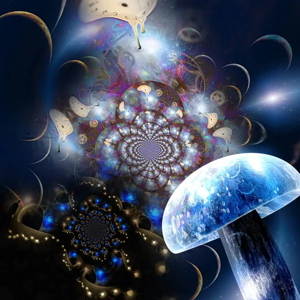 Warped Space Time Mushroom Hallucinogen — Stock Photo, Image