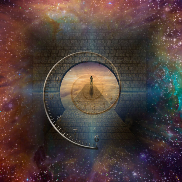 Man in creation with time element