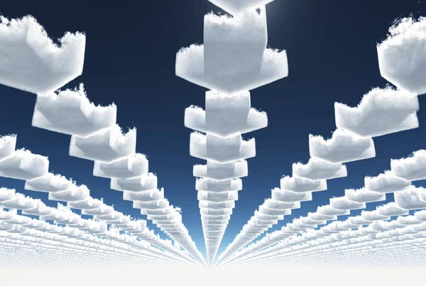 Clouds Arrow Shape Rendering — Stock Photo, Image