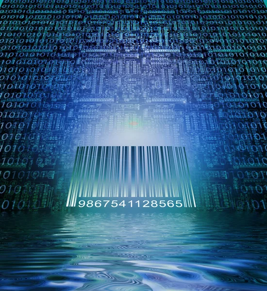Binary Code Barcode Rendering — Stock Photo, Image