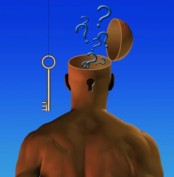 Man Keyhole Head — Stock Photo, Image