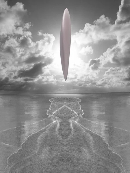 Ufo Aleggia Sulla Superficie Dell Oceano Causa Bassa Marea Nuvole — Foto Stock