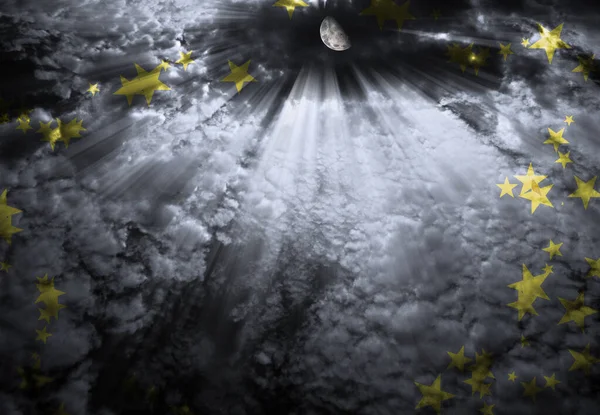 Місячне Світло Крізь Хмари Візуалізація — стокове фото