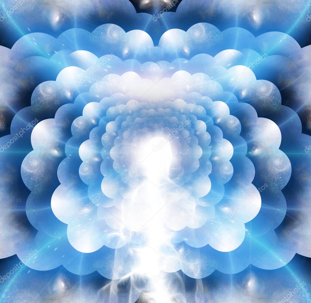 Espíritu o alma en el espacio múltiple. Renderizado 3D 2023