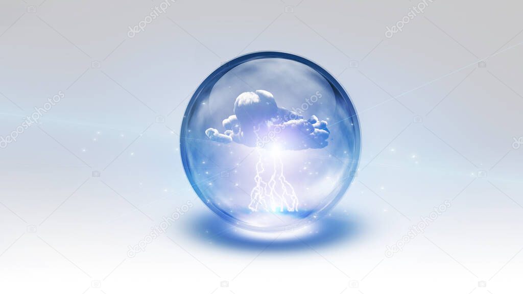 Storm cloud in glass ball