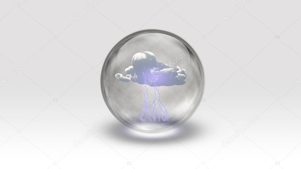 Storm cloud in glass ball
