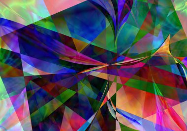 Renkli çakışan uçaklar. 3B görüntüleme