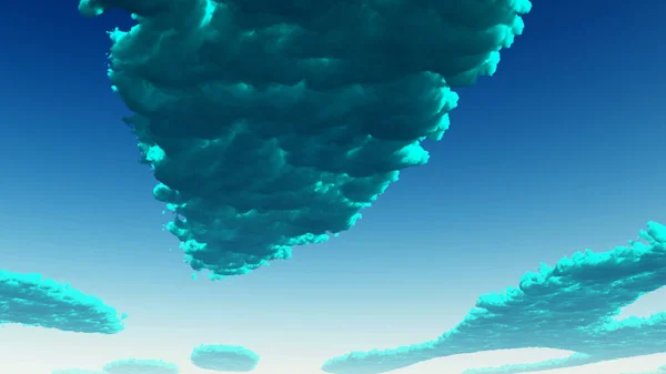 青い緑の雲 3Dレンダリング — ストック写真