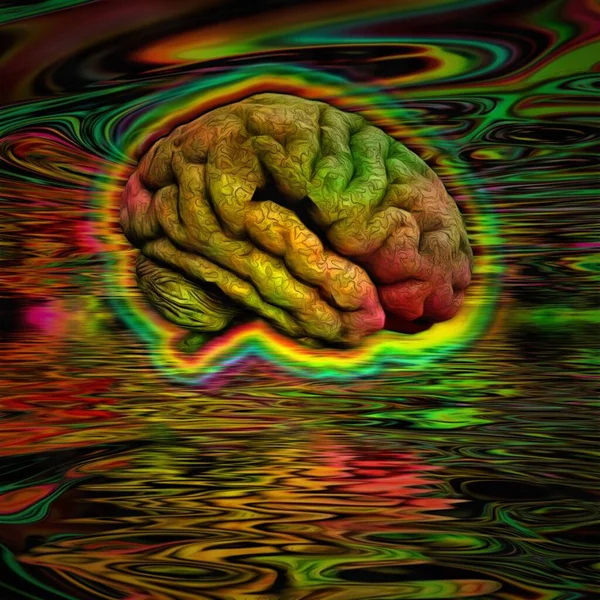 Reflexos Cerebrais Ácidos Arte — Fotografia de Stock