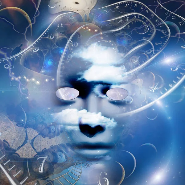 Maska Tajemnicy Sztuka Duchowa Lub Surrealistyczna — Zdjęcie stockowe