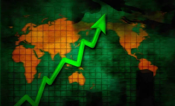 Gráficos Comerciales Mapa Del Mundo —  Fotos de Stock