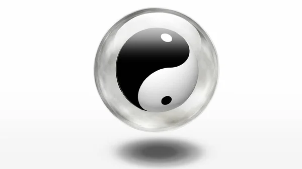 Yin Yang Jel Renderelés — Stock Fotó