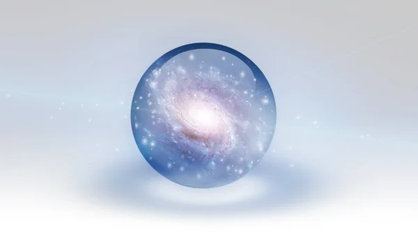 Galaxy Binnen Kristallen Bol — Stockfoto