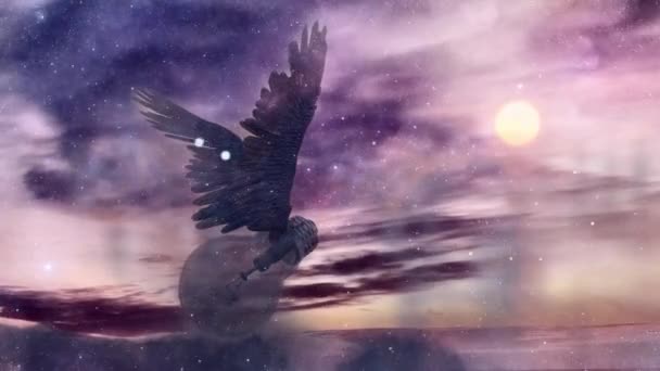 Ιδέες Φτερά Ιπτάμενος Λαμπτήρας Στον Συννεφιασμένο Ουρανό — Αρχείο Βίντεο
