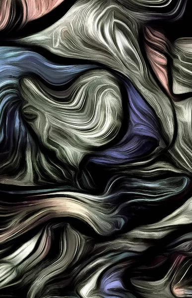 Linhas Fluidas Movimento Cor Cores Escuras Abstratas Renderização — Fotografia de Stock