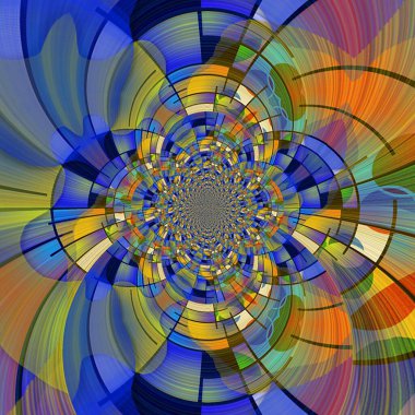 Renkli fraktal desen. Modern sanat tarzı