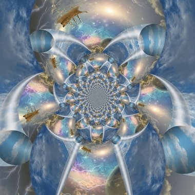 Sihirli yelkenli. 3B görüntüleme