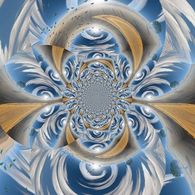 Gerçeküstü manzara fraktal. 3B görüntüleme