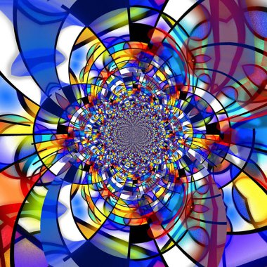 Renkli fraktal desen. Modern sanat tarzı