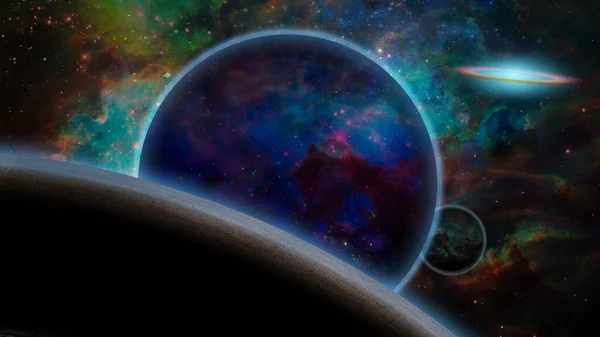 Exo Planeta Słoneczna Niekończącej Się Przestrzeni — Zdjęcie stockowe
