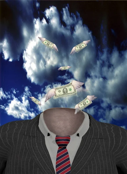 Metaphorical Composition Businessman Money — Stock Photo, Image