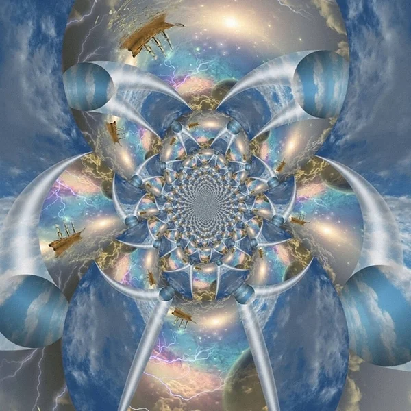 Sihirli yelkenli. 3B görüntüleme