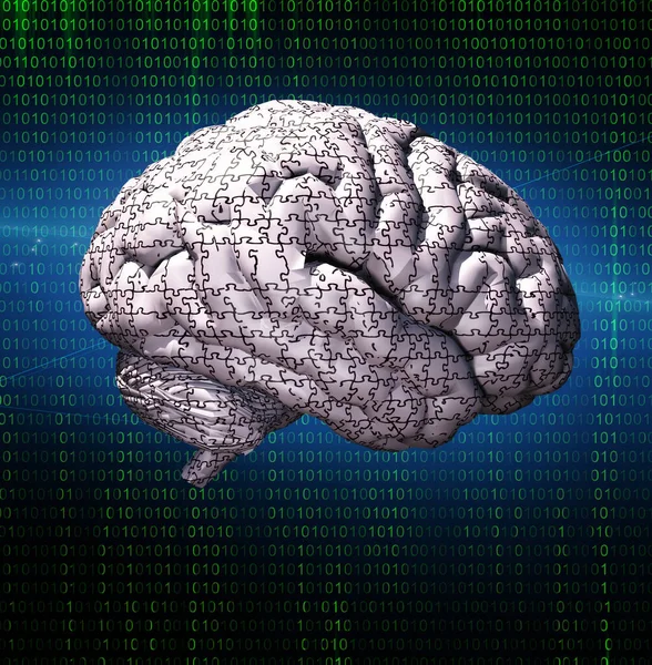 Cyfrowa Koncepcja Mózgu Renderowanie — Zdjęcie stockowe