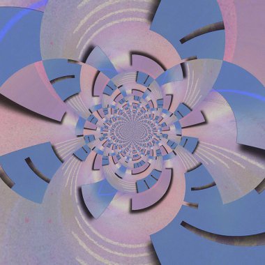 Modern sanat. Geometrik formların fraktali. 3B görüntüleme