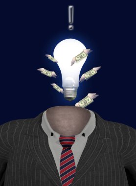 Metaforik kompozisyon. İş adamı ve para