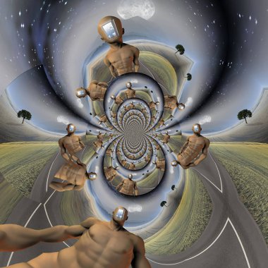 Gerçeküstü hayal gücü. Fraktal sanat. 3B görüntüleme