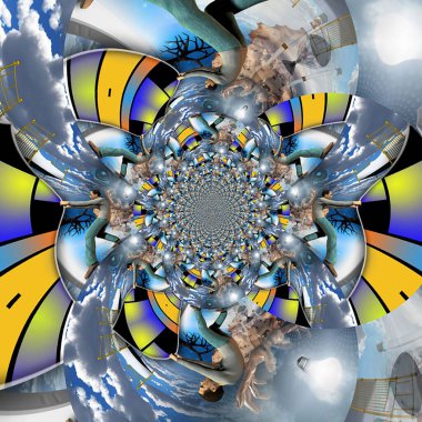 İnsan gerçekliği değiştirir. Soyut fraktal