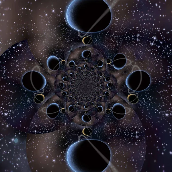 Fractal Interminable Planetas Renderizado — Foto de Stock