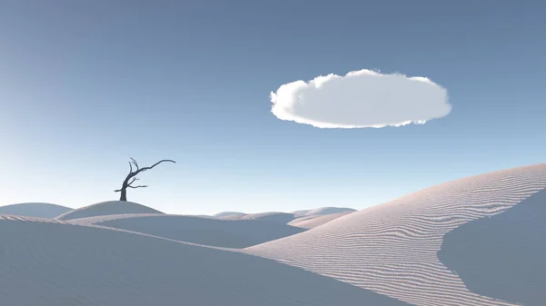 Árbol Marchito Paisaje Del Desierto Inspirado Zen —  Fotos de Stock