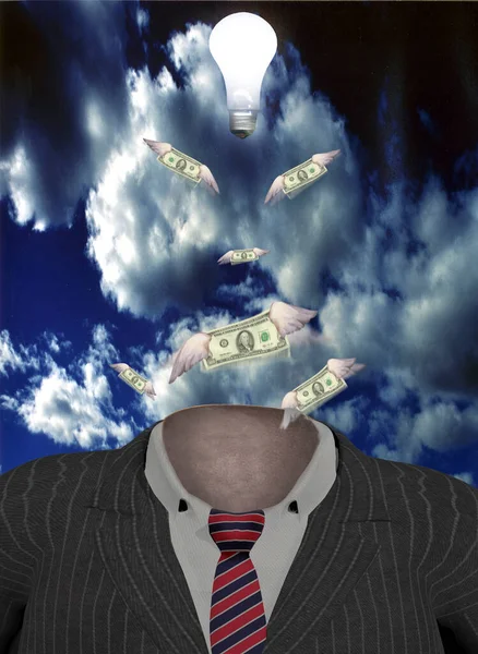 Metaphorical Composition Businessman Money — Stock Photo, Image