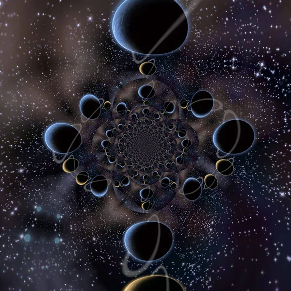 Endless Fractal Planets Rendering — Stock Photo, Image