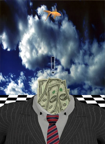 Metaphorische Komposition Geschäftsmann Und Geld — Stockfoto