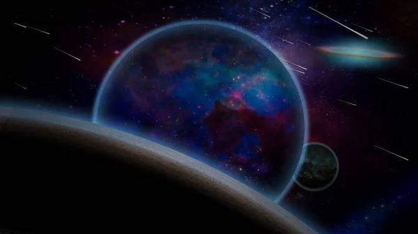 Exo Planeta Słoneczna Niekończącej Się Przestrzeni — Zdjęcie stockowe
