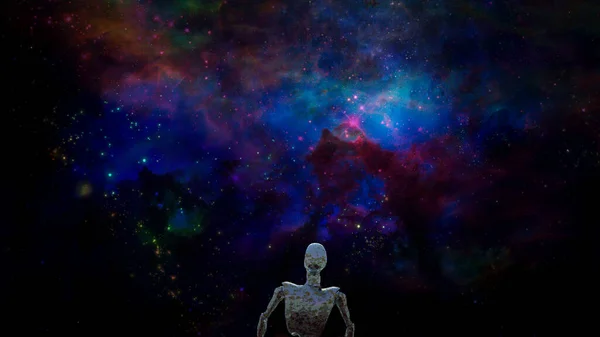 Alien Being Unknown Space — Stock Photo, Image